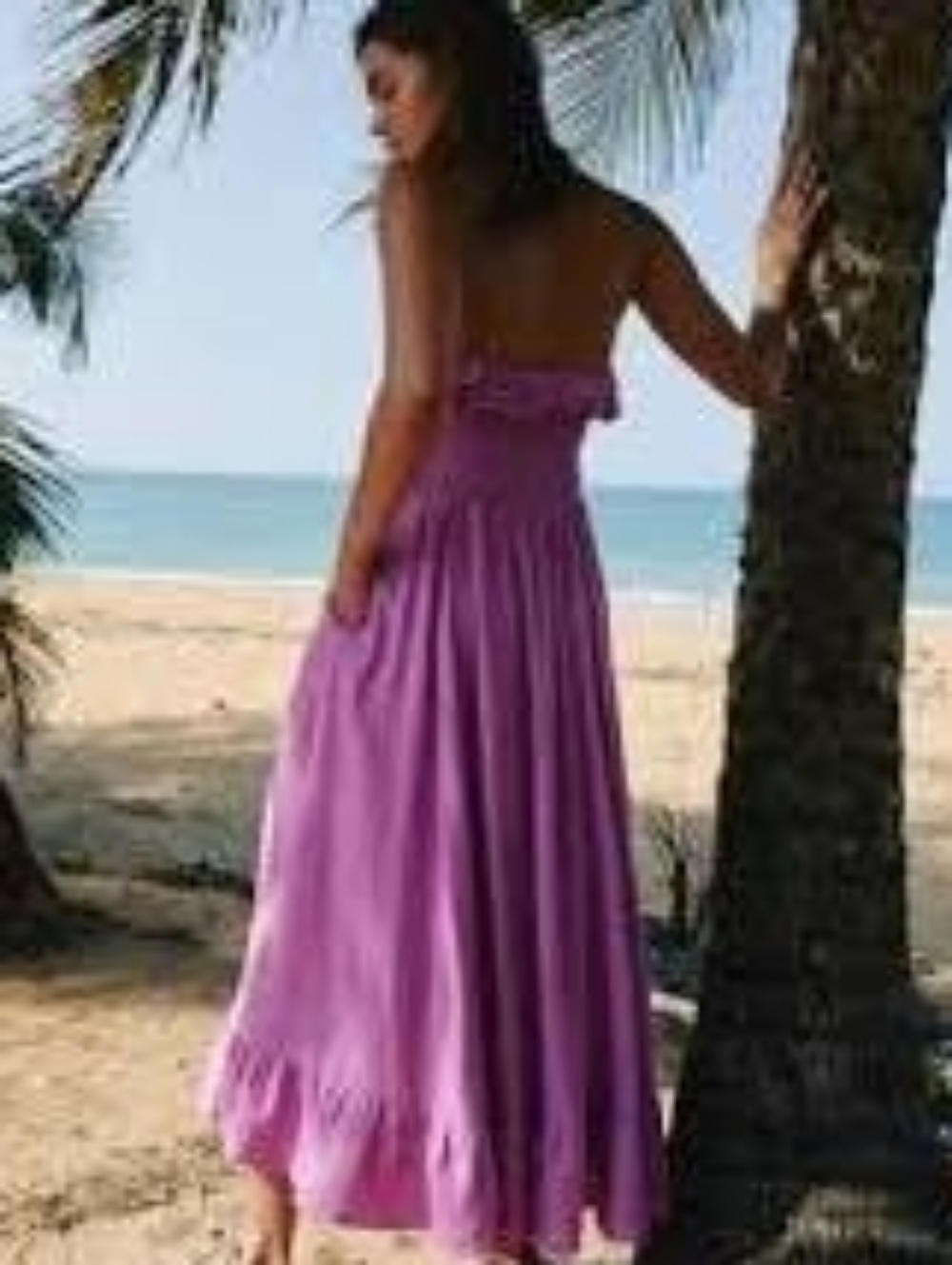 Free People Pink Strapless Ruffled Smocked Maxi Dress - Picture 2 of 10